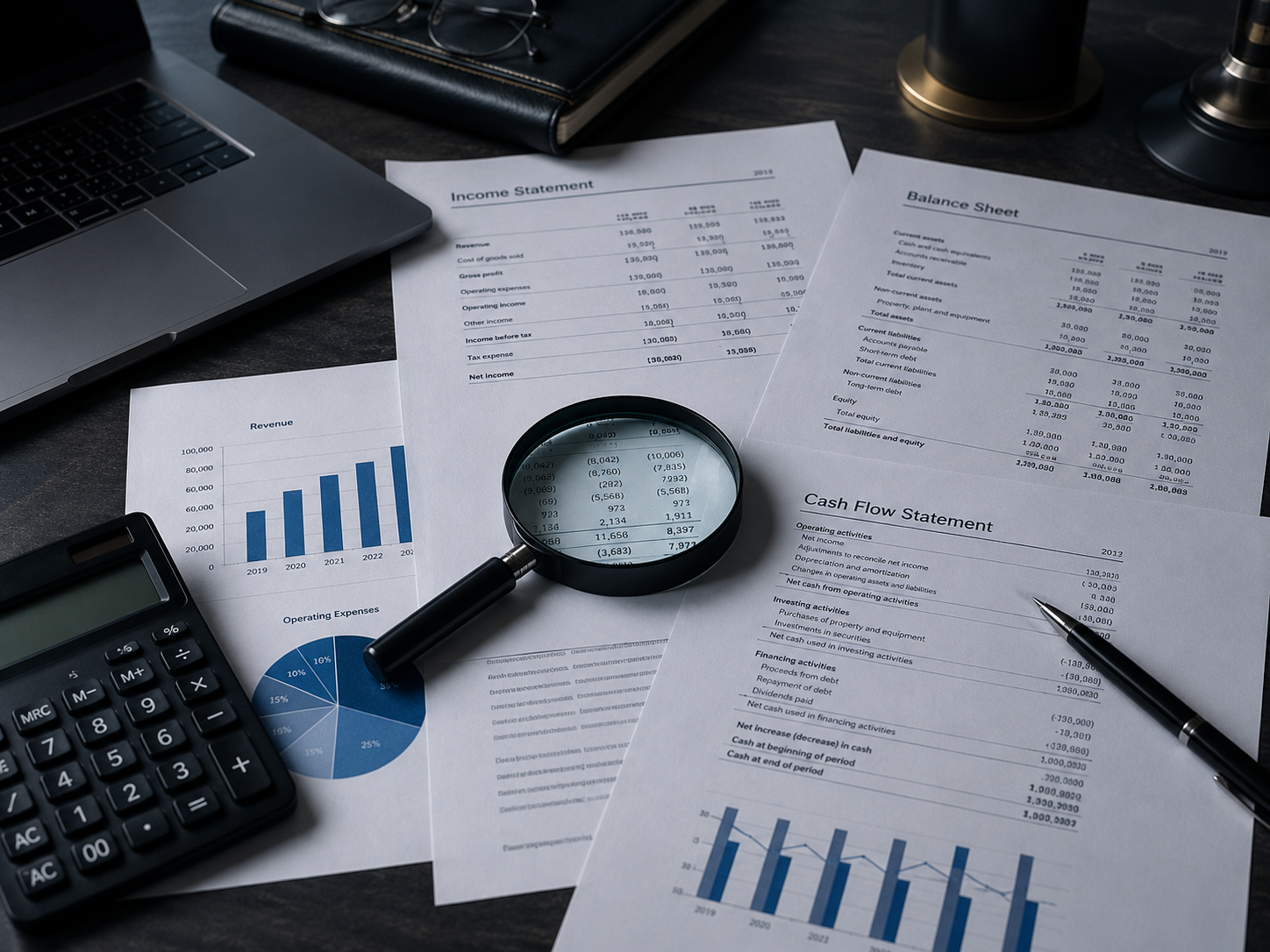 Income statement, balance sheet, and cash flow statement
